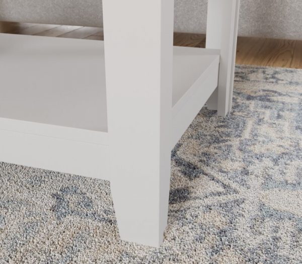 Bàn cà phê chân gỗ trắng