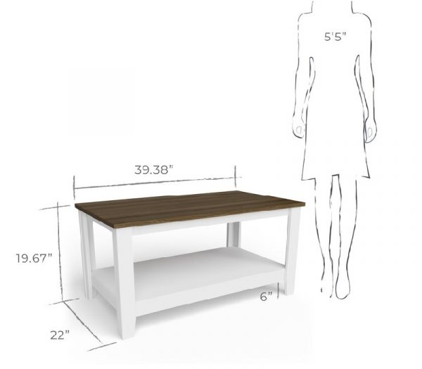 Bàn cà phê gỗ trắng sang trọng