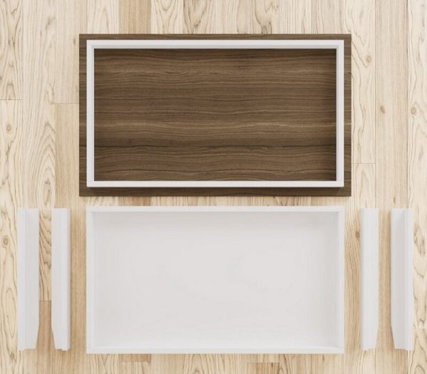 Bàn cà phê gỗ màu trắng tháo rời