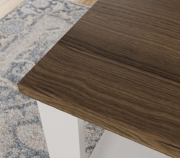 Bàn cà phê màu trắng bo cạnh