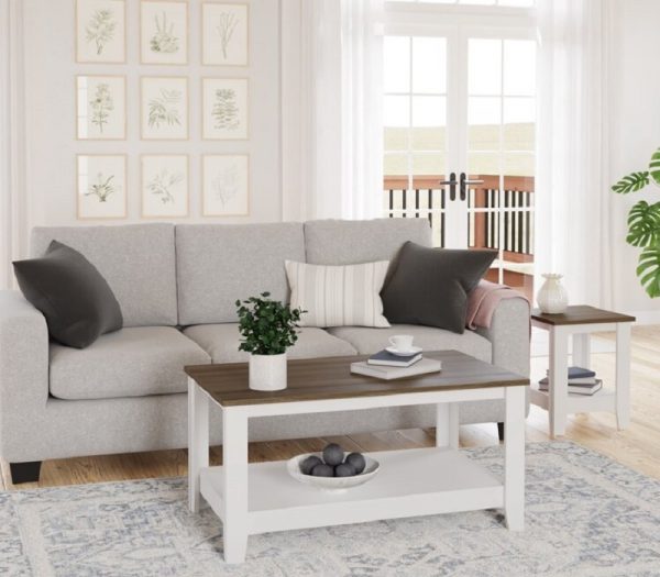 Bàn cà phê màu trắng trang nhã