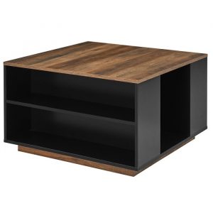 Bàn vuông cafe mặt bàn vân gỗ