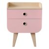 Tủ đầu giường gỗ cho bé màu hồng