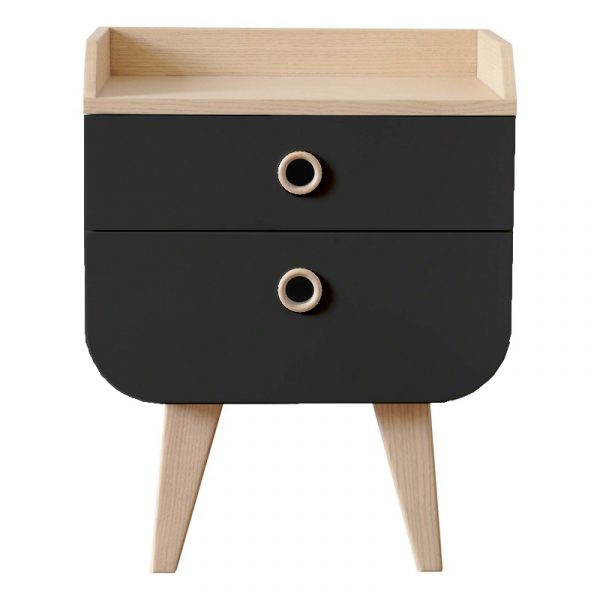 Tủ đầu giường gỗ cho bé màu đen