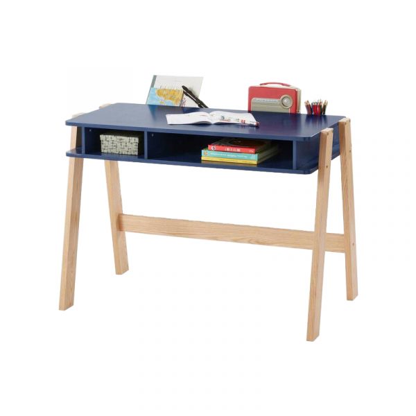 Mẫu bàn học cho bé chân gổ và mặt xanh