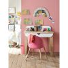 Bàn học gỗ cho bé có ghế hồng