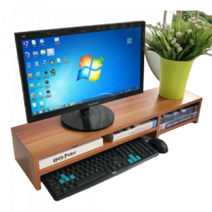 Kệ gỗ để màn hình máy tính màu sáng