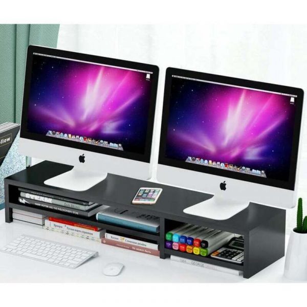 Kệ gỗ để màn hình máy tính màu đen