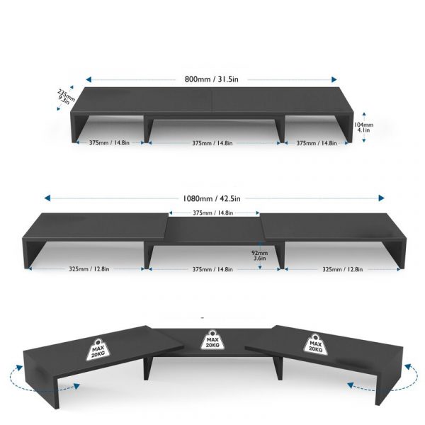 Kệ gỗ kê màn hình máy tính chỉnh góc