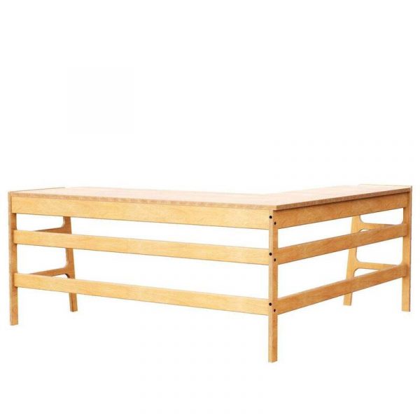 Bàn làm việc dài gỗ sáng trắng