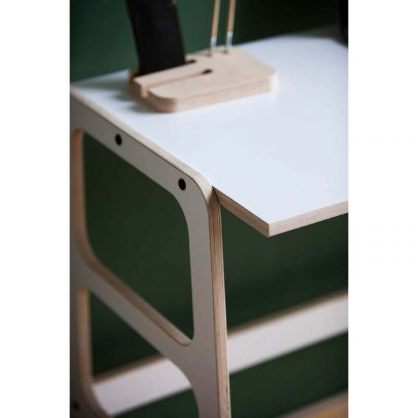 Bàn làm việc trắng mặt bàn trơn