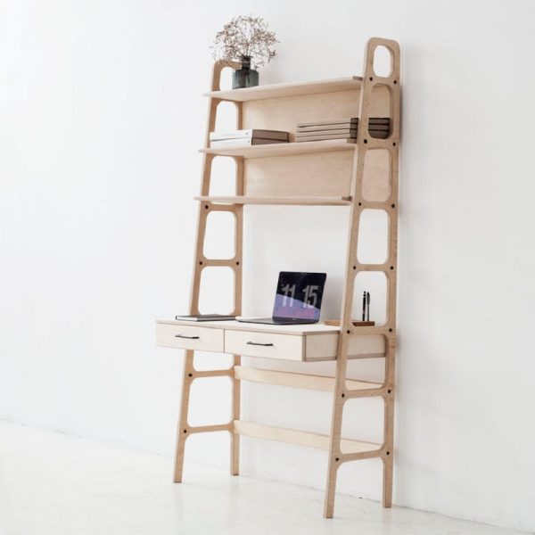 Bàn làm việc liền giá sách kệ cao