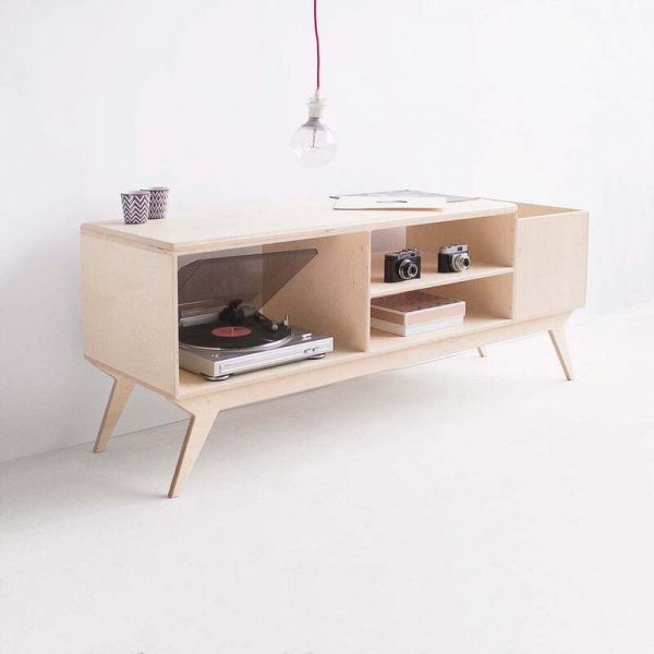 Tủ tivi gỗ trong ngôi nhà hiện đại