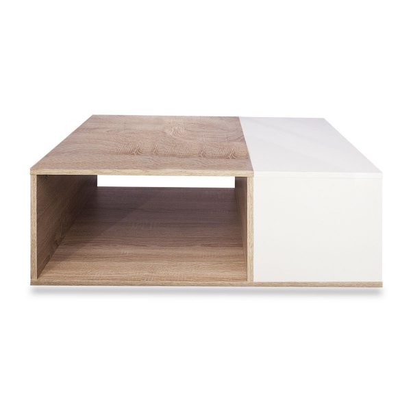 bàn gỗ cà phê màu trắng