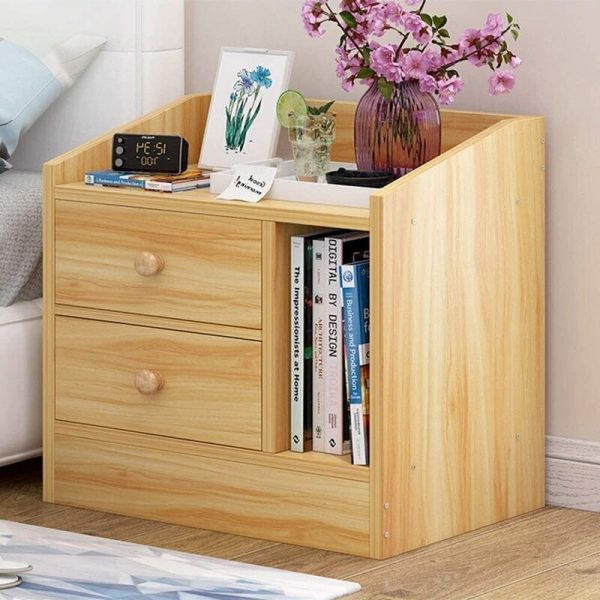 tủ đầu giường gỗ vàng