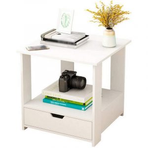 tủ gỗ đầu giường trắng