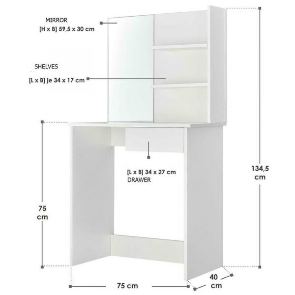 Bàn Makeup gỗ kỹ thuật