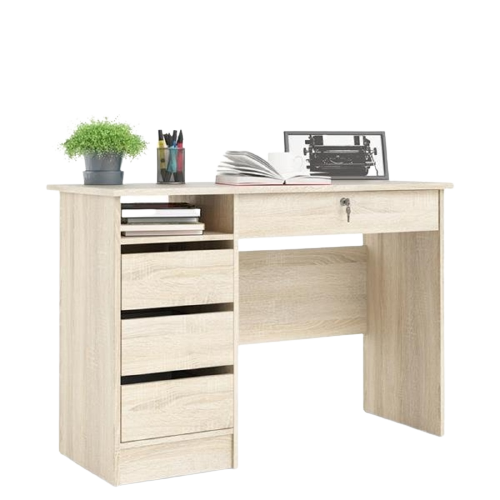 Bàn làm việc có ngăn kéo vân gỗ có tủ