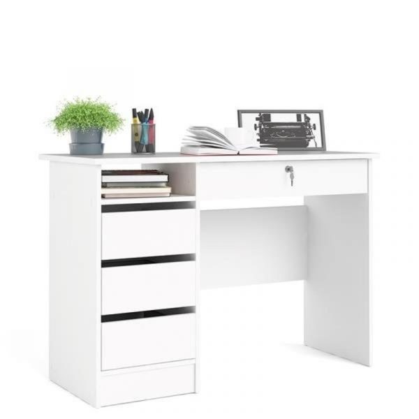 Bàn làm việc có ngăn kéo trắng
