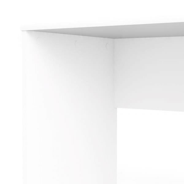 bàn làm việc màu trắng cạnh vuông