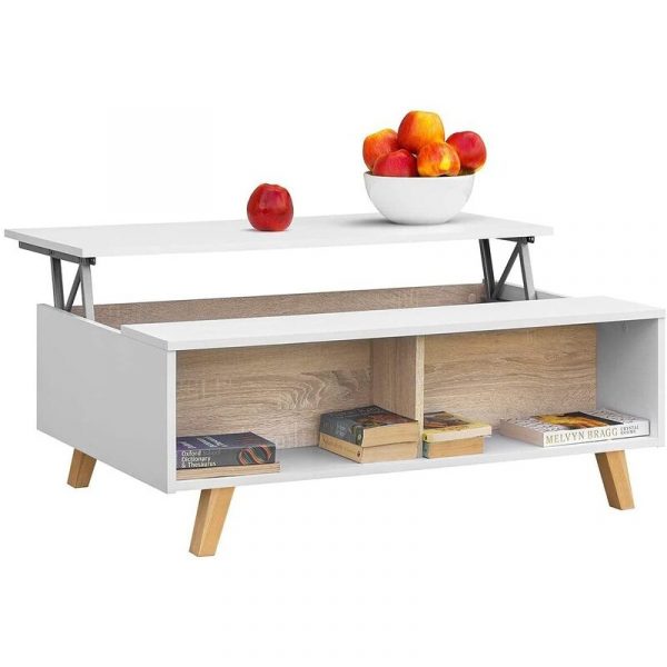 bàn cafe gấp gọn màu trắng