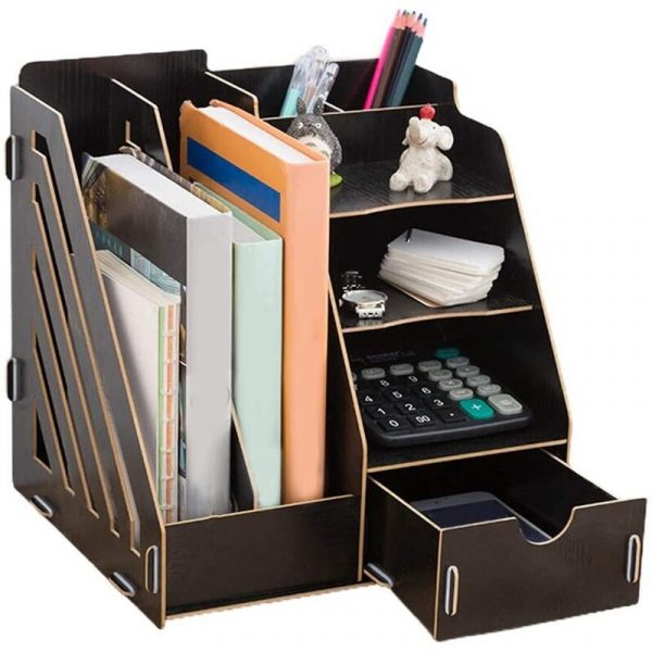 Hộp đựng đồ dùng để bàn màu đen