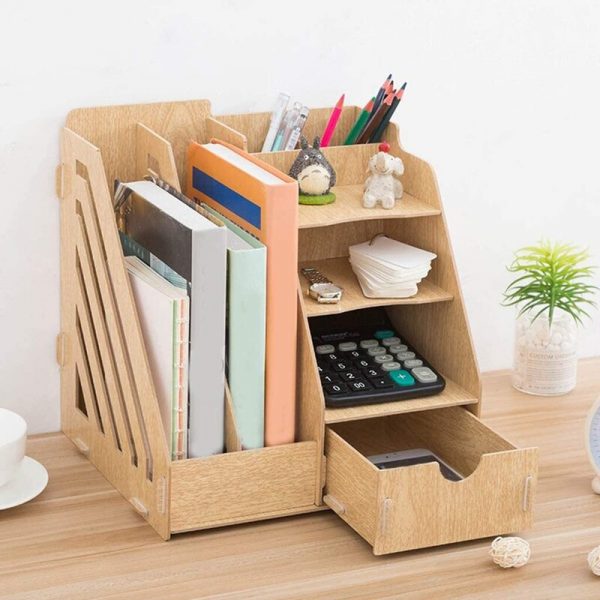 Hộp đựng đồ dùng để bàn bằng gỗ