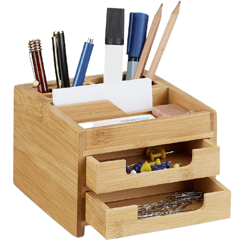 Hộp đựng đồ dùng để bàn bằng gỗ
