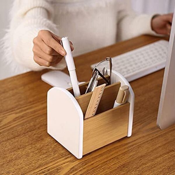 Hộp đựng đồ dùng để bàn bằng gỗ