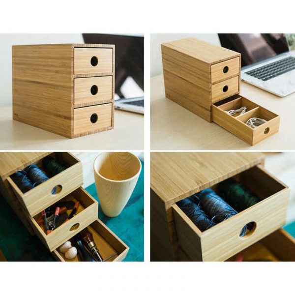 Hộp đựng đồ dùng để bàn bằng gỗ