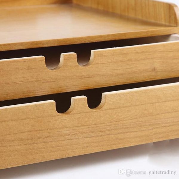 Hộp đựng đồ dùng để bàn bằng gỗ