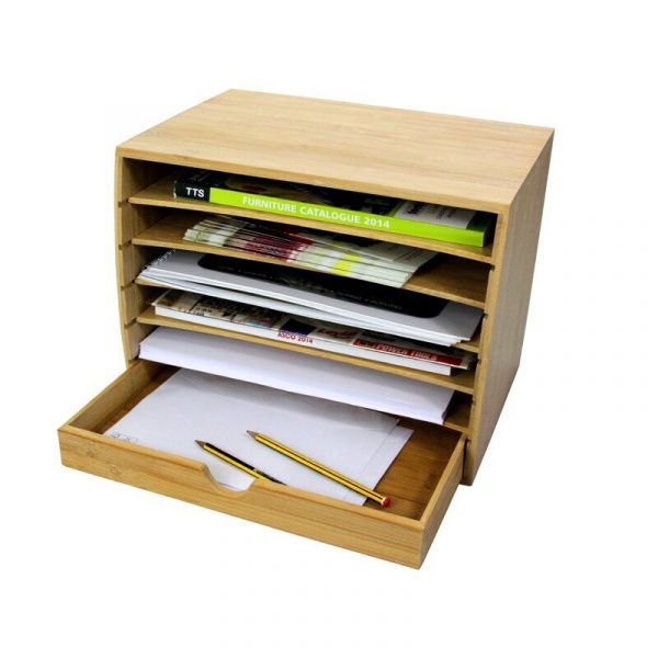 Hộp đựng đồ dùng để bàn bằng gỗ