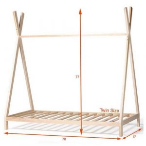 Giường ngủ trẻ em bằng gỗ khung mẫu.