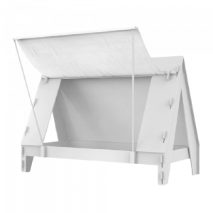 Giường nôi em bé bằng gỗ kiểu lều trại.