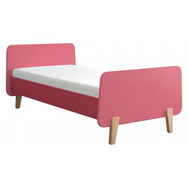 Giường ngủ đơn cho bé màu đỏ hồng.