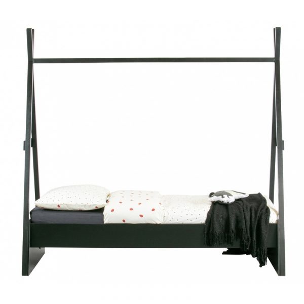 Giường đơn cho bé gái phối nệm trắng.